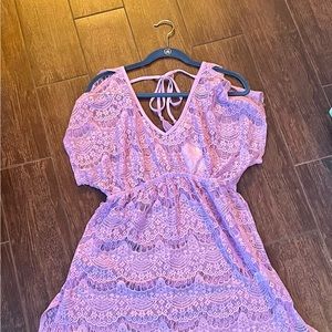 NWT Miken’s Swim Cover Up Violet Tulle Size Medium